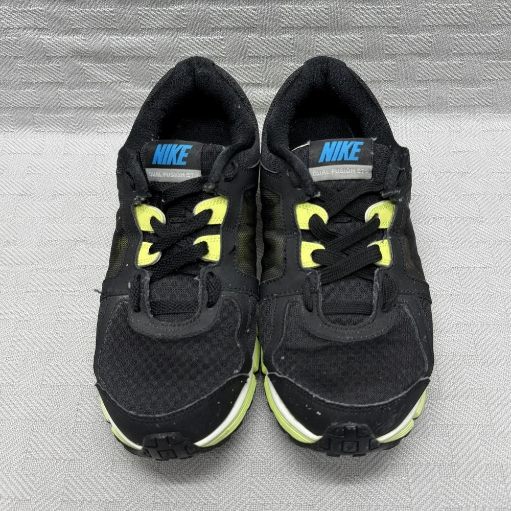 Nike Dual Fusion ST 2 Running Shoes Womens Size 8.5 Black Volt Blue 454240-018 - Picture 2 of 9